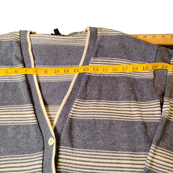 Talbot Blue and White Striped Button Up Cardigan, Small - Picture 7 of 8